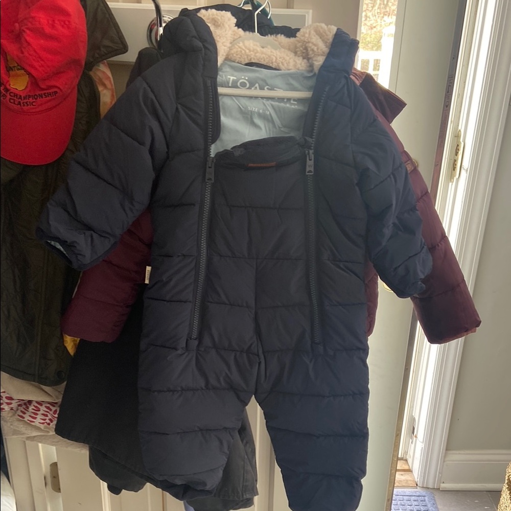 Navy Puffer Baby Snowsuit